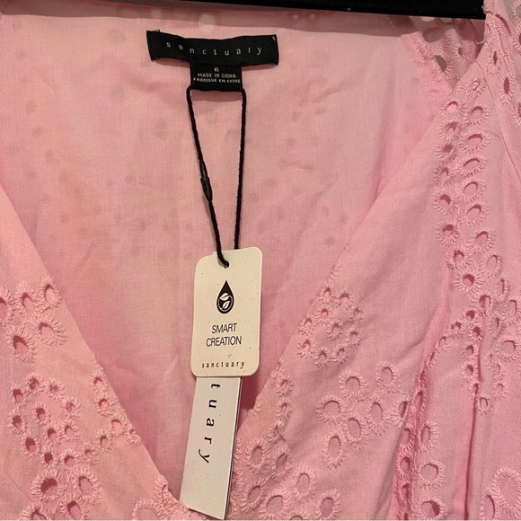 Sanctuary Women’s Pink Eyelet Maxi Revolve New Cotton Summer Dress size 6 - Picture 5 of 15